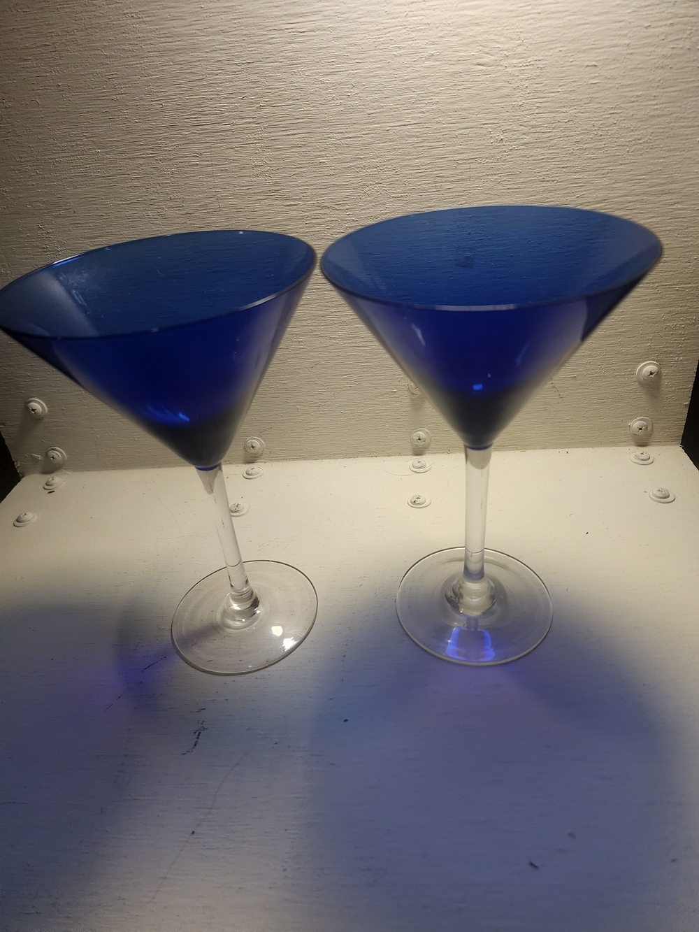Pier 1 Blue Martini Glasses set of 2